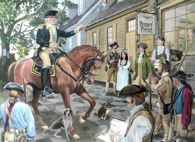 Washington arrives at Boston with Continental Troops