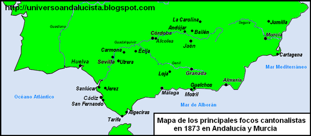 Revolución cantonal: cantones de Málaga y Cádiz