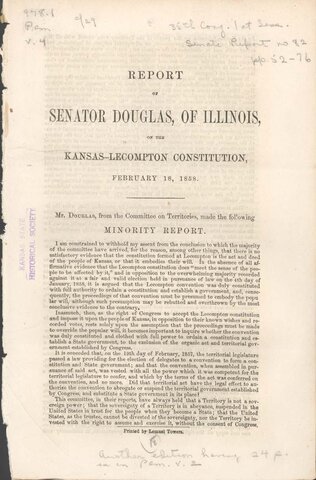 Lecompton Constitution Rejected