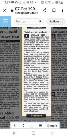 Dean Luna Indicted for disposing of her body/ arson