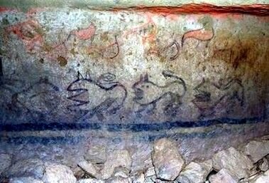 ETRURIA. Tumba de los leones rugientes