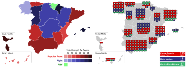 Zmaga ljudske fronte na volitvah v Španiji