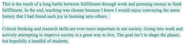 Methods Reflection - Why do you teach?