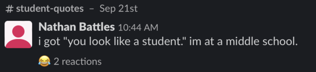 Quote From a Student - Middle School