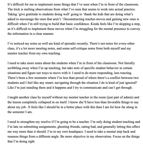 Field Notes Reflection 3