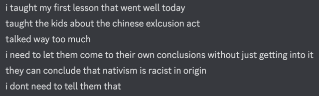 The First "Good Lesson"