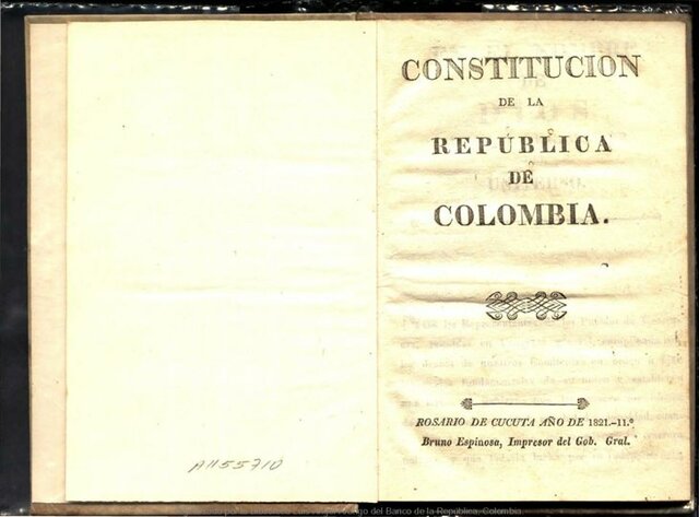 Constitución de Cúcuta. 1821