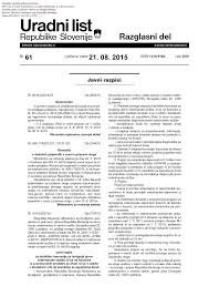 Izdaja uradnega lista v slovenščini