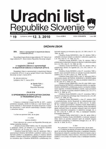 Izdaja uradnega lista v slovenščini