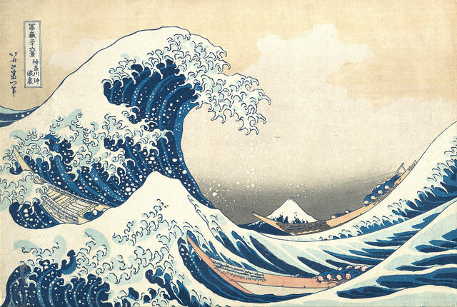 Under the Wave off Kanagawa (Kanagawa oki nami ura),  also known as the Great Wave, from the series Thirty-six Views of Mount Fuji