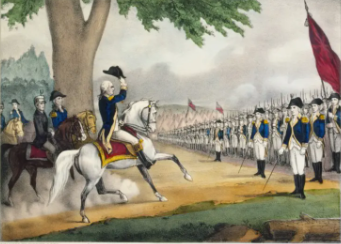 Washington arrives on outskirts of boston with continental troops