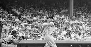 Roger Maris of the Yankees breaks Babe Ruths single season home run