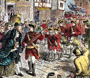 1,000 of red coats in boston