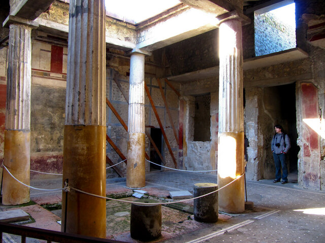 Impluvium y compluvium de una casa en Pompeya