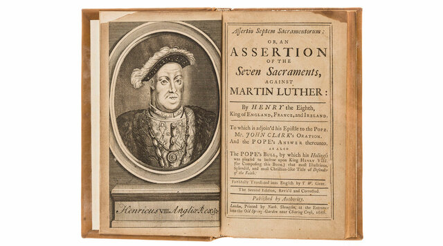 Pope Leo X calls King Henry VIII “Defender of the Faith” for anti-Luther tract