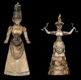 La Dama de las serpientes (1600 a. C.) - Museo de Herakleion, Creta, Grecia.