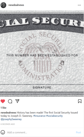 First Social Security Number Issued