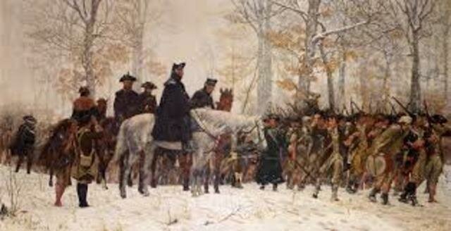 Washington arrives on outskirts of Boston with Contintental troops