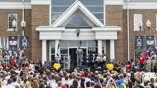 Economic Change: Lebron James opens the I Promise School, in Akron, OH