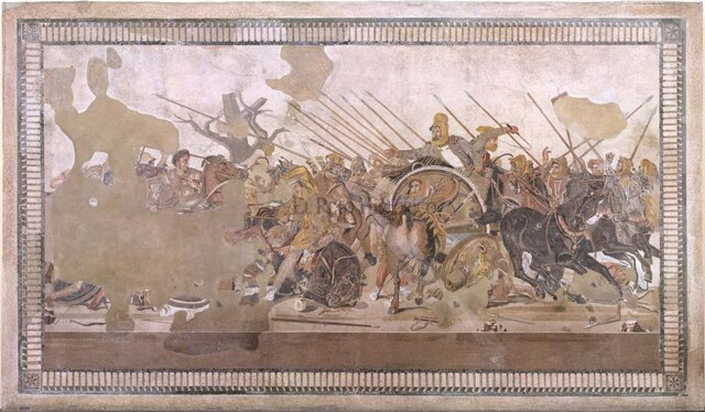 Mosaico de la batalla de Issos, "opus verniculatum"