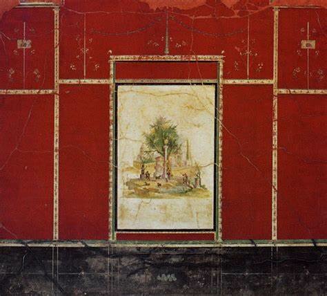 Pintura Villa de Agripa Póstumo (20 a.C- 10 d.C) - Museo Arqueológico Nápoles, Italia.