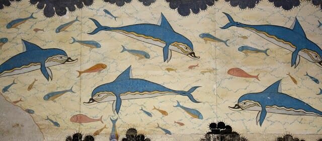 El fresco de los delfines - Museo de Heraklion, Creta, Grecia.
