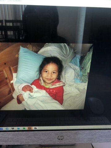 My first day of being an older sister