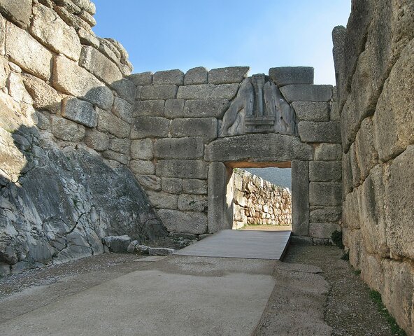 Puerta de los Leones. Sitio Arqueológico de la ciudad de Micenas, Grecia.
