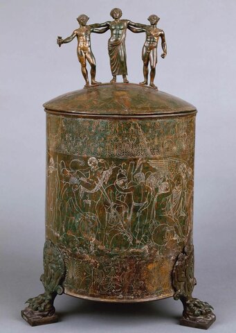 Cista Ficorónica de Palestrina. Museo de Villa Giulia, Roma