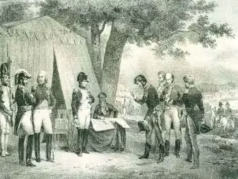 Tratado de Fontainebleau para repartirse Portugal. Napoleón ocupa Portugal y acantona sus tropas en España. 1807