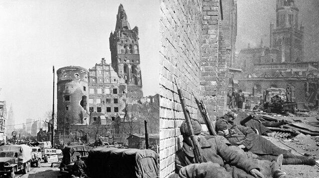 Советские войска штурмом завладели городом-крепостью Кенигсберг (Калининград).