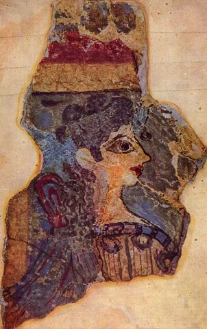 FRESCO "LA PARISINA".PALACIO DE CNOSSOS. PERIODO NEOPALACIAL.MUSEO DE HERAKLION