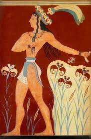 FRESCO "PRÍNCIPE DE LOS LISES. PALACIO DE CNOSSOS.PERIODO NEOPALACIAL.MUSEO DE HERAKLION