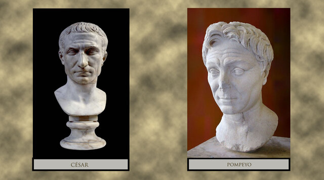 ROMA. Bustos; Bruto Capitolino y Julio César