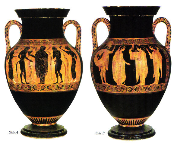 Ánfora bilingüe de Andócides y Psiax. Museo Arqueológico Nacional, Madrid.