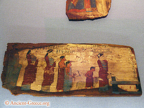 Grecia arcaica. Pintura: Panel pintado.