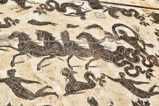 Mosaico de un Anfítrite. Termas Antonianas de Ostia Antica.