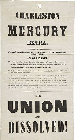 South Carolina Secedes from the Union