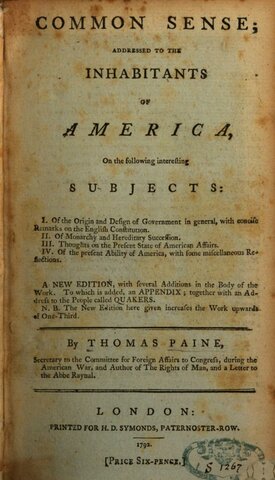 "Common Sense" by Thomas Paine