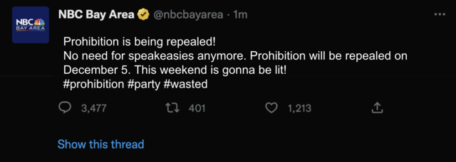 Prohibition was Repealed