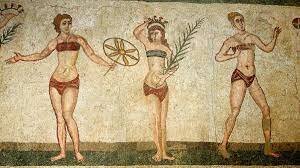 Mosaico de Las jóvenes en bikini (siglos III - IV)
