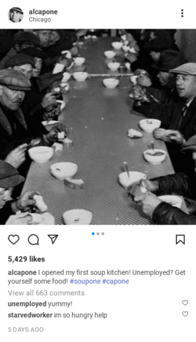 Al Capone opens soup kitchen
