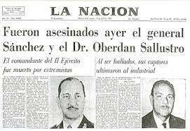 Asesinato el comandante del II Cuerpo de Ejército, General Juan Carlos Sánchez.