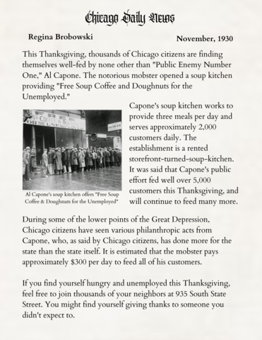 Al Capone Opens a Soup Kitchen