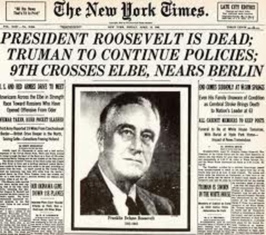 Roosevelt dies.