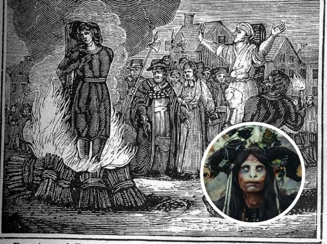 PRIMERA BRUJA COMADRONA QUEMADA EN HOGUERA