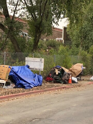 Encampment Across from Caritas Center