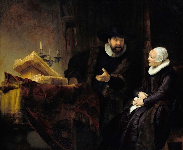 Rembrandt finishes The Mennonite Preacher Anslo and his Wife