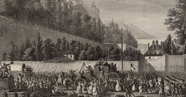 Départ de la famille royale du château