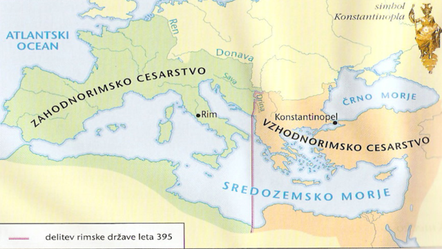 395 > Delitev Rimskega cesarstva
